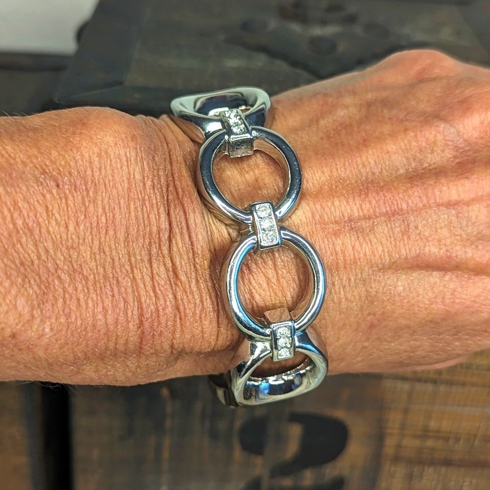 Silver and crystal bracelet
